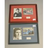 2 Motor Racing 'World Champion' related framed displays - 'Jackie Stewart' and 'James Hunt', each