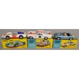 3 Corgi Toys, 318 Lotus Elan S2, 325 Ford Mustang Fastback 2+2 and 330 Porsche Carrera 6, all appear