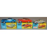 3 Corgi Toys, 263 Nash Rambler Sports Fastback in red/black, 264 Oldsmobile Tornado and 310