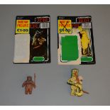 2 Star Wars last 17 figures Amanaman and Romba by Palitoy. Figures come with original backing