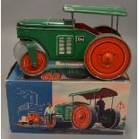 A tinplate Tipp & Co #610 Road Roller model with clockwork mechanism and fixed key. Mechanism