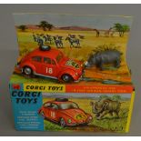 A Corgi Toys 256 Volkswagen 1200 in East African Safari trim, appears G+ in G+/VG box.