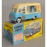 A Corgi Toys 428 Smith's Karrier 'Mister Softee' Ice Cream Van, G/G+ with some small chips in G