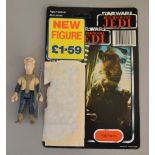 Star Wars YakFace last 17 figure by Palitoy. Figure comes with original backing card (figure is