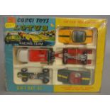 A boxed Corgi Toys Gift Set 37 Lotus Racing Team, models appear G+/VG housed in polystyrene tray