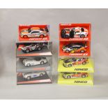 8 boxed Ninco slot cars, which includes; #50347 Corvette Class C, #50503 AC Cobra etc (8)