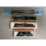 N Gauge Arnold 5043 AT & SF Engine, Arnold 0221 4-6-2 Steam Loco, Both VG, together with 2 Rivarossi