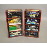 8 boxed Scalextric slot cars, which includes; #C.421 Turtle Party Wagon, C.422 Turtle 4x4 etc (8)