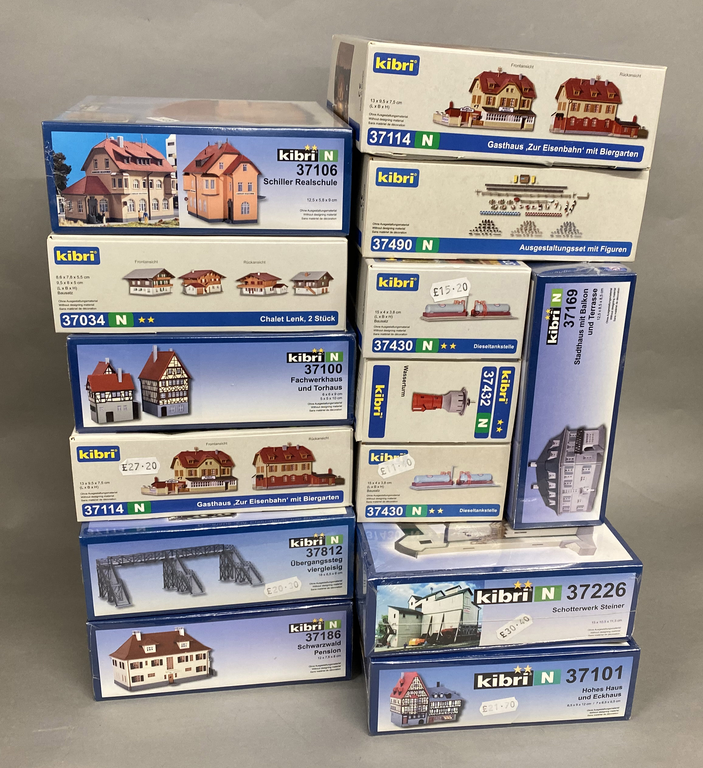 Ex-Shop Stock N gauge 14 kits by Kibri which includes; #37100, #37226 etc (14)