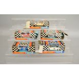 5 boxed vintage 1960's Scalextric slot car models including C19 Team Car, C16 Ferrari P4  and C14