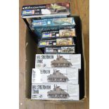 8 boxed Military related Model Kits by Revell in various different scales including a 3 x M4 Sherman