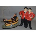 2 Laurel and Hardy resin statues (2).