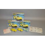 3 scarce 1960's Scalextric CK/2 Porsche 904 GTS kit models. Kits have been built and cars are