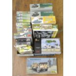 20 Military related Model Kits by various manufacturers including; Heller, Mini Art etc unchecked