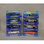 8 boxed Scalextric slot cars, which includes; #C3413 Lotus Type 49B, #C3382 Mclaren MP4 etc (8)