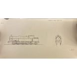 Four Locomotive Drawings, all signed by Ian Beattie, who died in 2000 and was a contributor to the