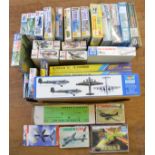 30 Aviation related Model Kits by Italeri, Aurora, Monogram etc unchecked for completeness (30).