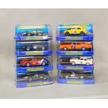 8 boxed Scalextric slot cars, which includes; #C3415 MGB, #C2889 Chevrolet Corvette etc (8)