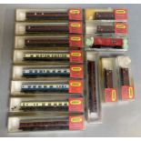 Ex-Shop Stock N Gauge Hornby Minitrix Rolling stock Inc parcel wagons and coaches x 14 (some scuffin