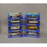 8 boxed Scalextric slot cars, which includes; #C413 Lotus Type 49B, #C3412 Volkswagen Beetle etc (