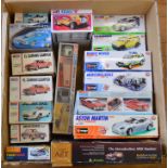 16 car related Model Kits by Burago, Hornby, Monogram etc unchecked for completeness (16).