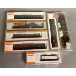 Ex-Shop Stock N gauge Arnold x7 which includes coaches and rolling stock; #3110 x3  #4650, etc (7)
