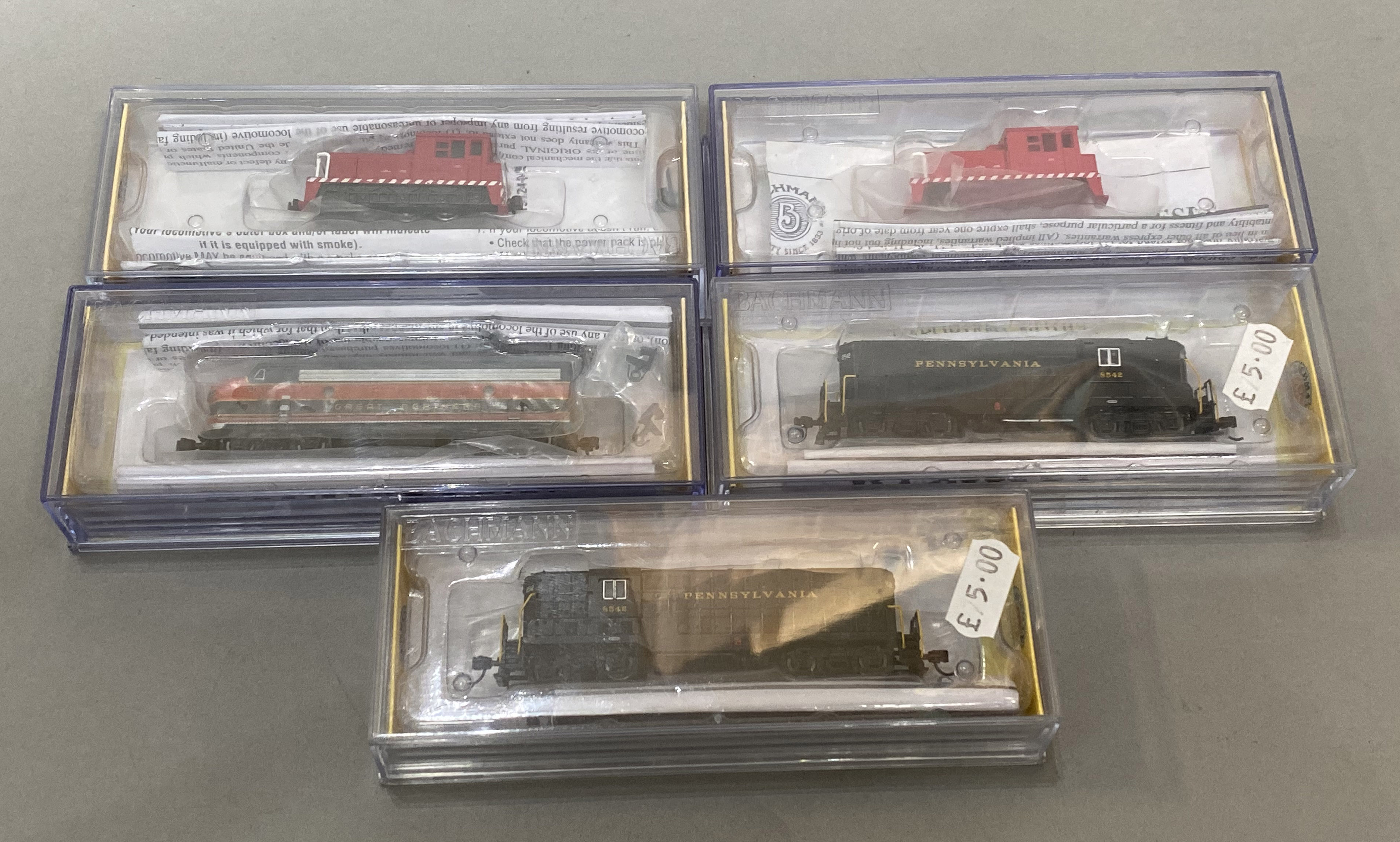 Ex-Shop Stock N gauge Bachmann / Spectrum 4 x Engines 62451 x 2, 60091, 63752, All VG/Mint together