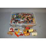A large quantity of plastic Timpo, Britains etc cowboys and indians figures and accessories which