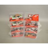 8 boxed SCX slot cars, which includes; #63890 Fiat 131 Abarth, #63140 BMW Sauber F1 etc (8)