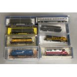 N Gauge Bachmann US Diesel loco 63587 Western Maryland and 4 other engines , together with 3 items o