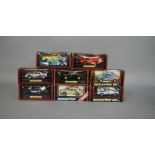 8 boxed slot car rally models by Scalextric, which includes; Ferrari GTO #C391, BMW M1 #C.405, TR7