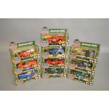 10 boxed Scalextric slot cars, which includes; #C.093 Tyrrell Ford 007, #C.099 Mini Cooper etc (10)