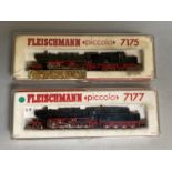 2 x Fleischmann Piccolo Steam Engines 7175 and 7177 VG in F-G Boxes