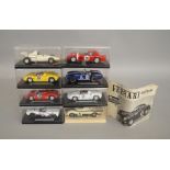 8 vintage Slot Car models in 1:32 scale including a Monogram Ferrari 250GTO and several Airfix/