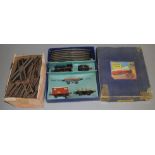 O Gauge. A boxed Hornby No.601 Goods Train Set containing BR black 0-4-0 Locomotive with Tender,