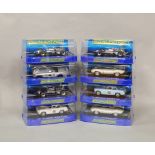 8 boxed Scalextric slot cars, which includes; #C3413 Lotus Type 49B, #C3024 Mercedes 300 SLR etc (