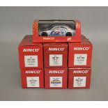 7 boxed Ninco Slot Car models in 1:32 scale including 50101 Renault Clio 16V, 50105 Alfa Romeo 155