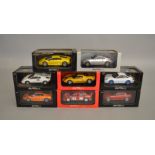 8 boxed Autoart Slot Racing slot car models in 1:32 scale including Mitsubishi, Lamborghini,