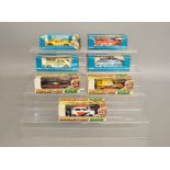 7 boxed vintage 1970's Scalextric slot car models including C.052 Ford Escort Mexico Special