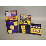 8 boxed Scalextric Sport Rally, Road and Race cars including C2540A 'The Italian Job' Mini Cooper in