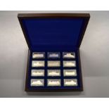 A set of twelve silver ingots commemorating British Royal palaces/homes etc to include Buckingham