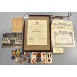 A father & daughter medal collection to Include WW1 trio to Gnr J.Hingley 77435 RFA together with