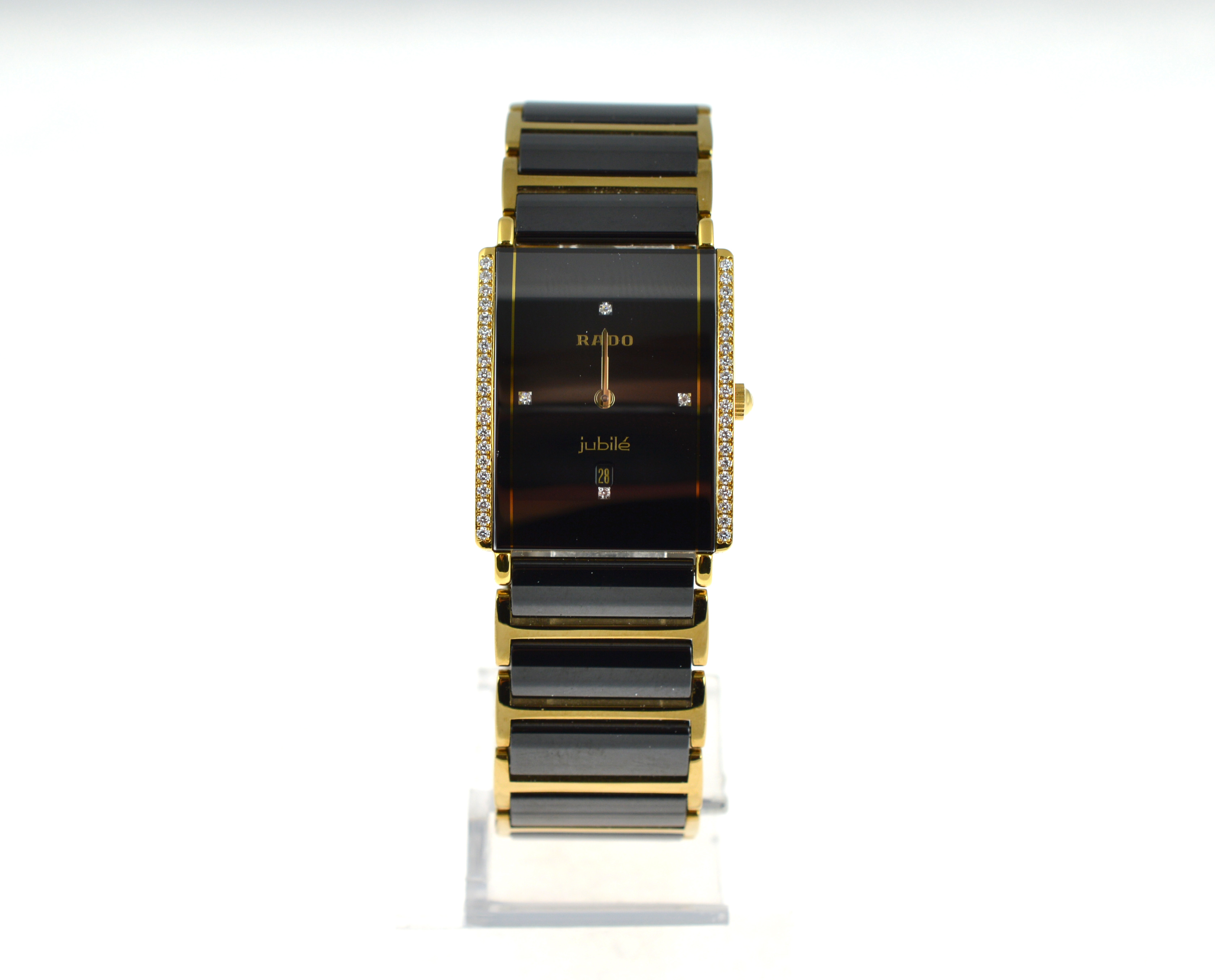 RADO - A gents Rado Jubile Diastar diamond set ceramic & titanium gents quartz wristwatch, dated