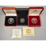 Four fine gold bullion coins, approx gross weight 4.9gms