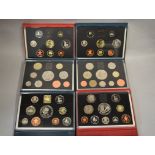 ROYAL MINT - Six Deluxe proof coin sets 1995 (x2), 1996, 1998 (x2) & 1999
