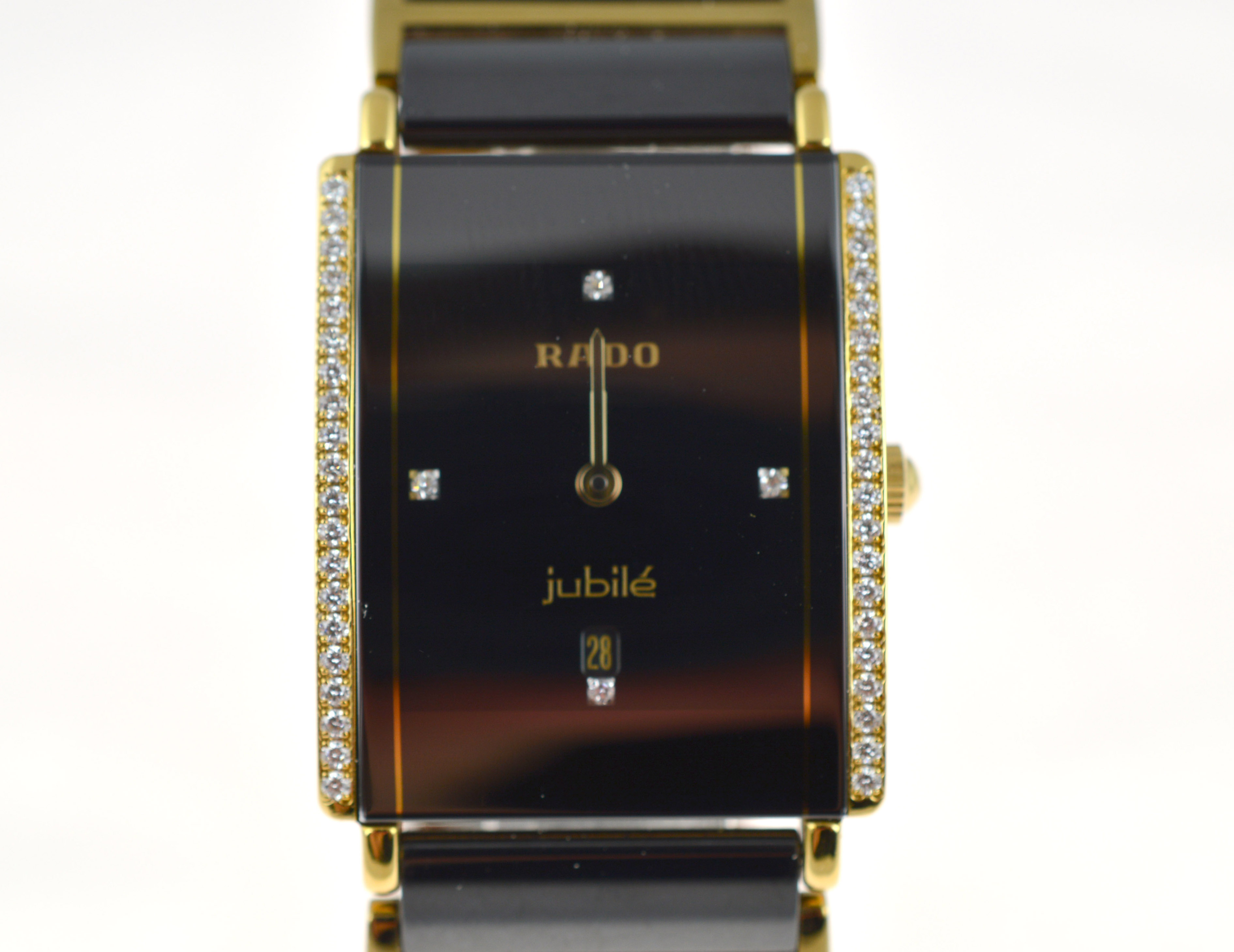 RADO - A gents Rado Jubile Diastar diamond set ceramic & titanium gents quartz wristwatch, dated - Image 2 of 4