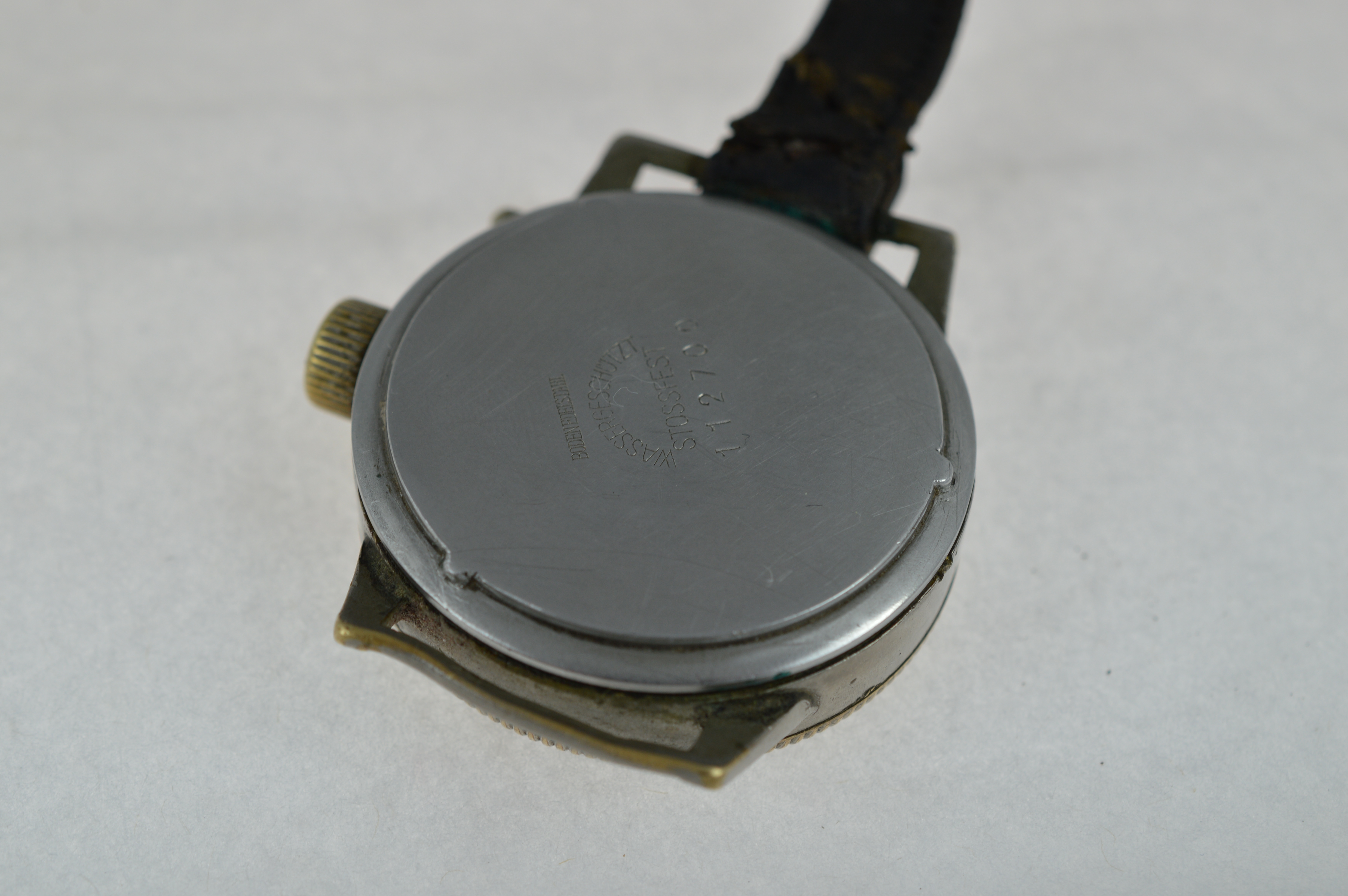 A rare gents German military Hanhart pilots wristwatch, with subsidiary dials for seconds & minutes, - Image 6 of 8