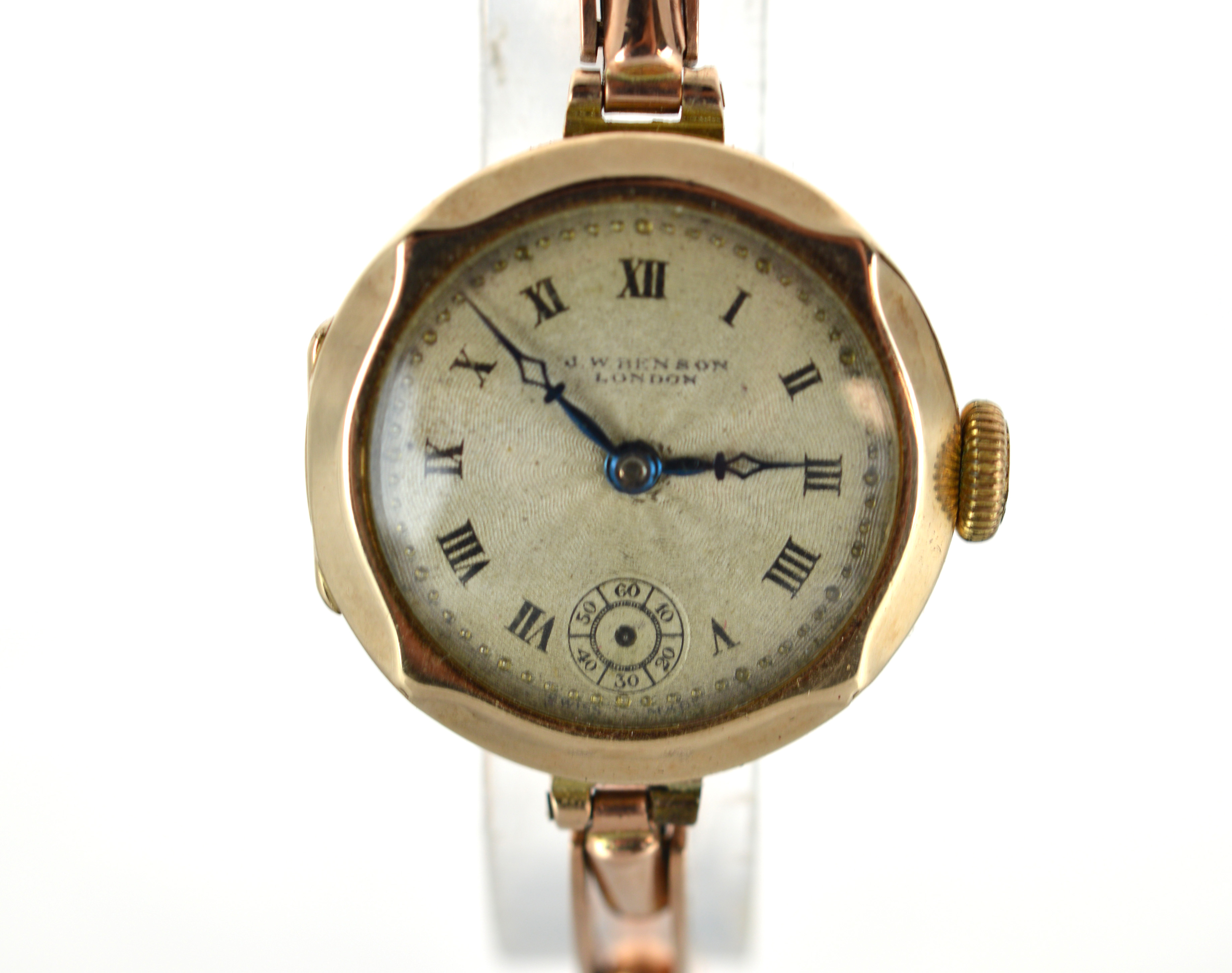 J.W BENSON - A ladies 9ct mechanical J.W Benson wristwatch, import H/M Glasgow 1926, movement marked - Image 2 of 6