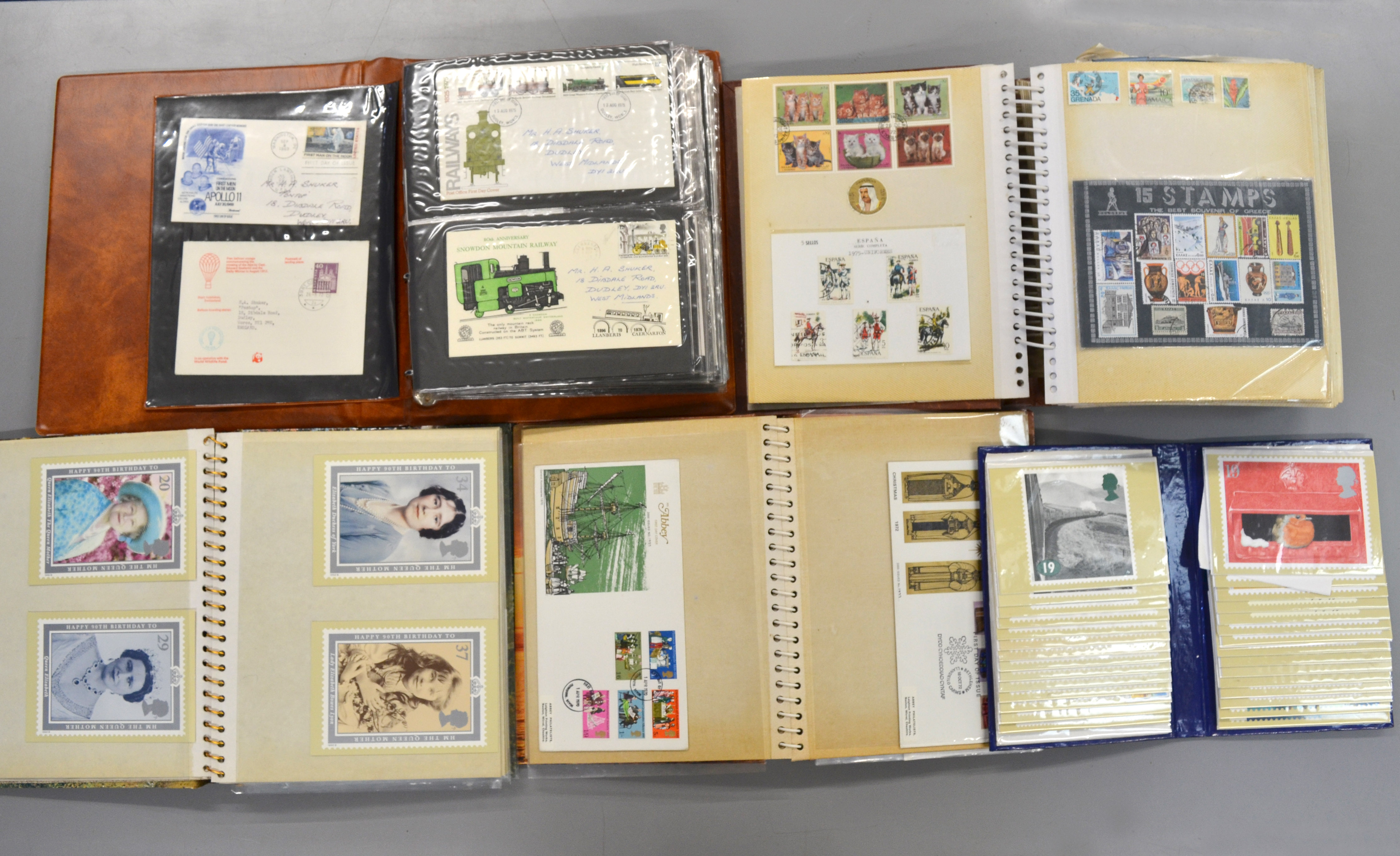 A boxed quantity of stamps, first day covers, presentation packs etc