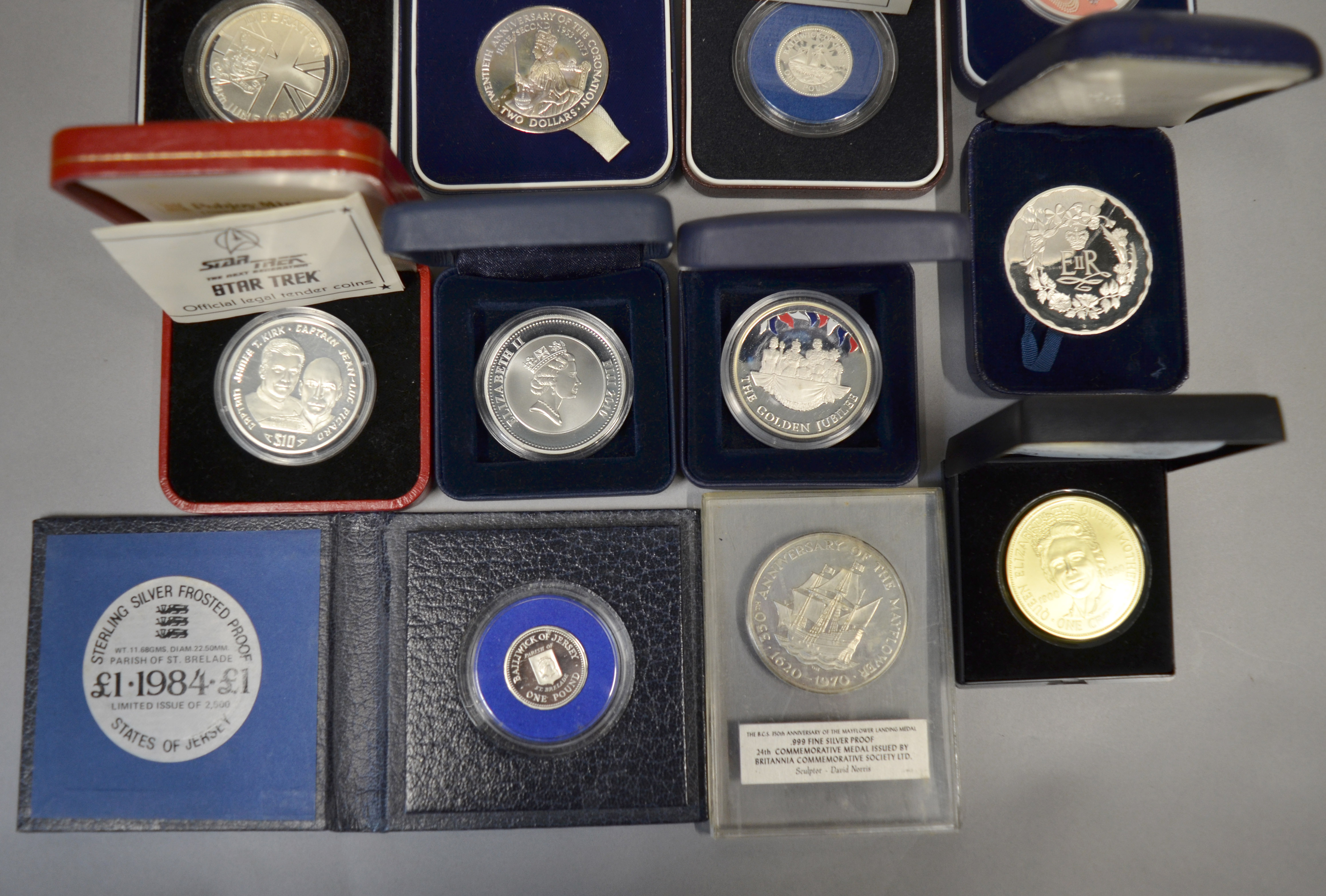 A boxed quantity of silver proof coins/medallions to include Spink & Son 25 Rupee commemorating - Image 3 of 3